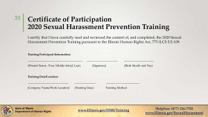 The actual certificate from the State of Illinois' model training.  Would you want to rely on this in court?