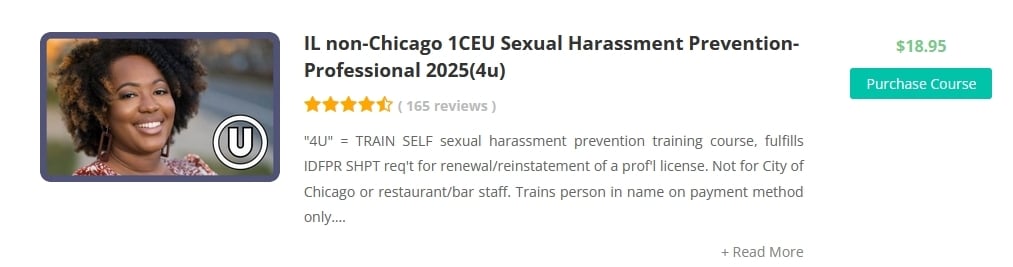 IL CE sexual harassment prevention training review
